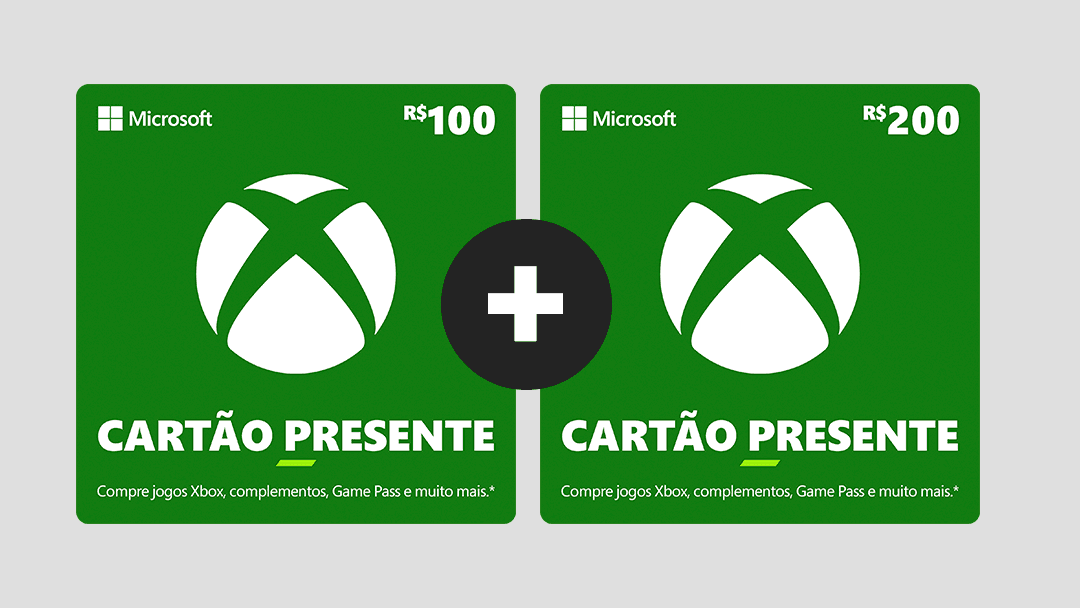 Combo! Gift Card Xbox R$ 100 + R$ 200