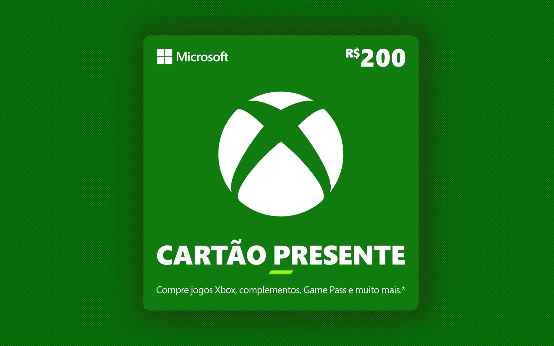 R$ 200 Gift Card Xbox - Cartão Presente Digital