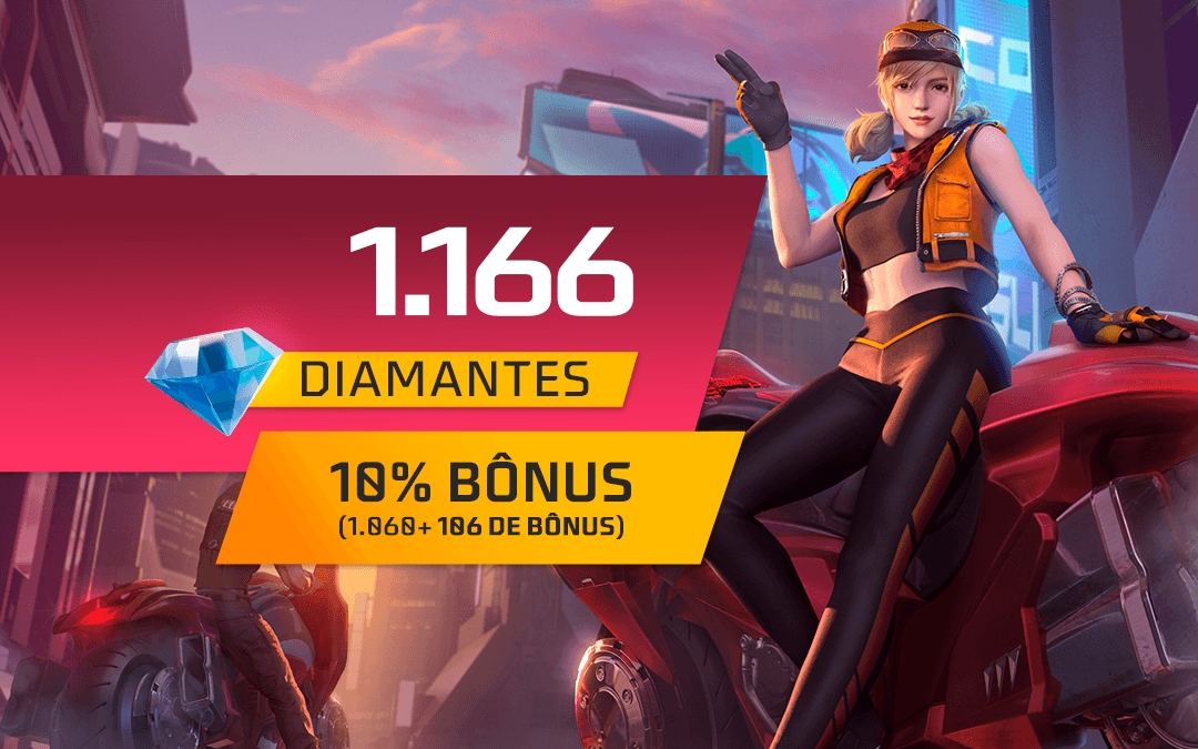 Recarga Free Fire - 1.060 Diamantes +10% de Bônus